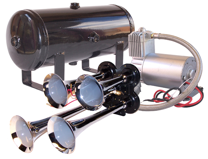 Air Horns for Trucks; Dual Big Rig 29" w/100 Duty, 150 PSI 3Gallon