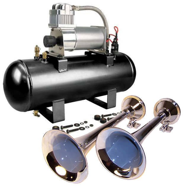 Dual Air Horns Loud Train Horns Complete Kit eBay
