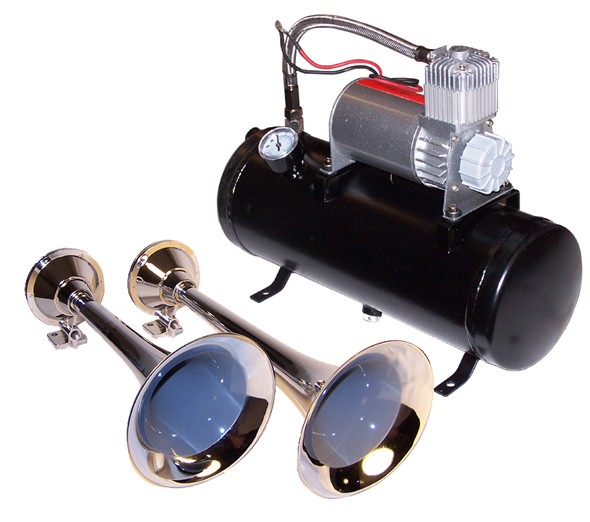 Air Horns for Trucks; Dual Big Rig 29" w/100 Duty, 150 PSI 3Gallon